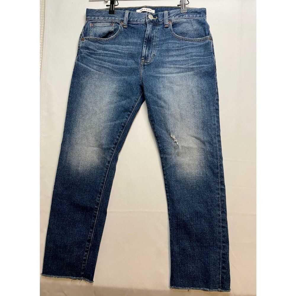 PacSun jeans mens 31 x 26 vintage skinny distressed short unhemmed blue